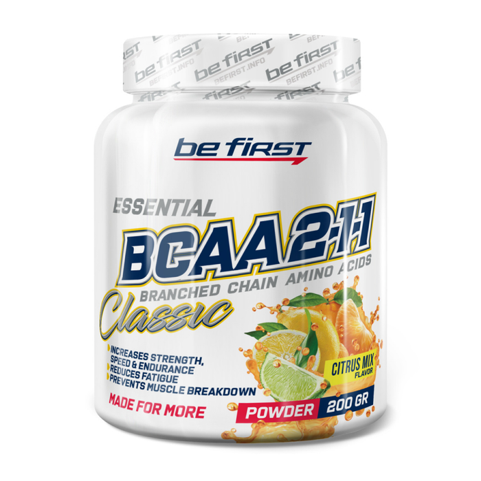 Аминокислотный комплекс &quot;Цитрусовый микс&quot;, BCAA 2:1:1 Citrus Mix, Be First, 200 г