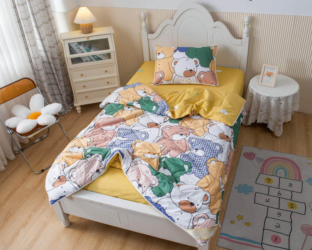 Детское постельное белье 1.5 спальное Sofi De MarkO Медвежата желтое
