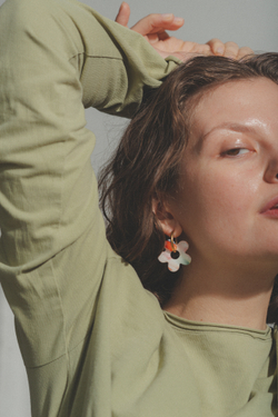 Recycle Object MIDI FLOWER EARRINGS