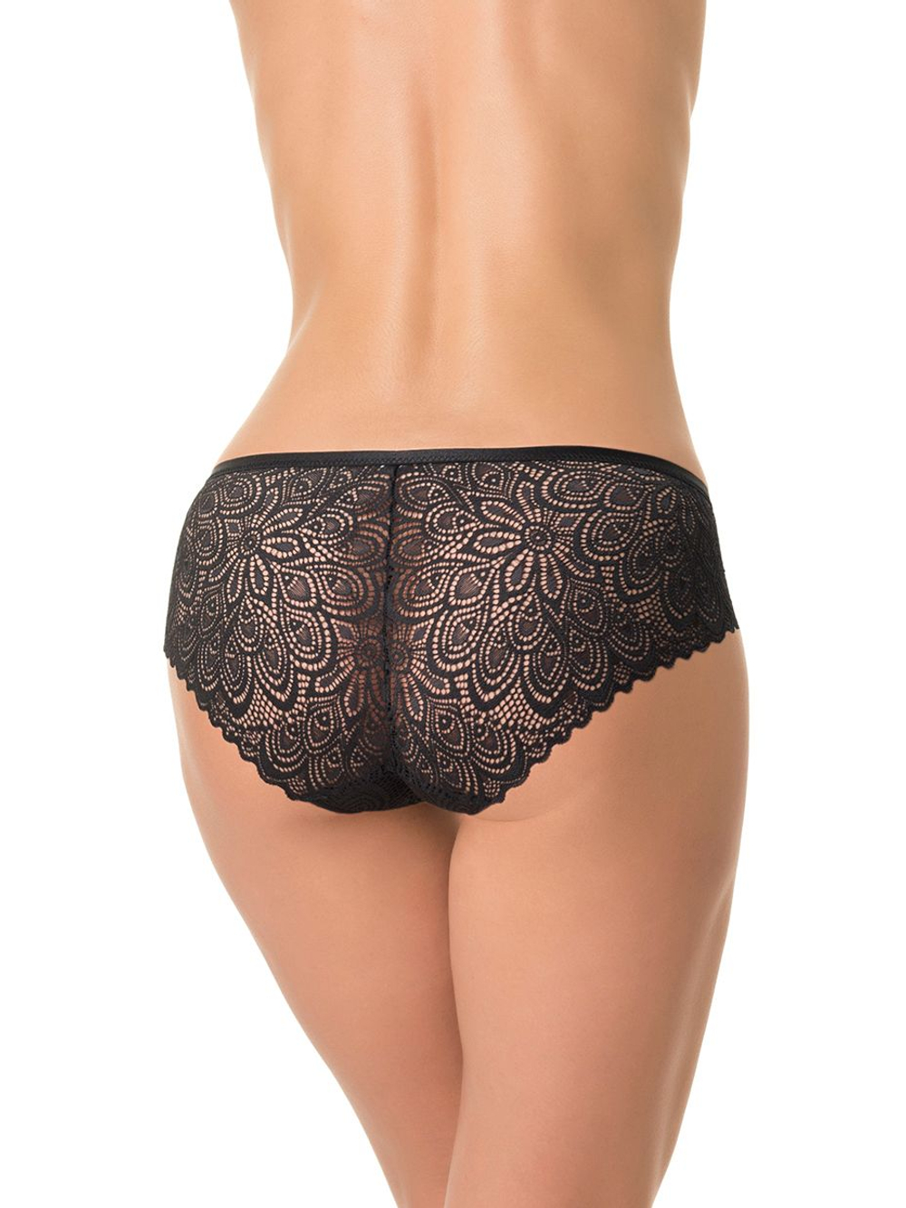 Женские кружевные трусики-слипы (Размер: L) (Цвет: бежевый)