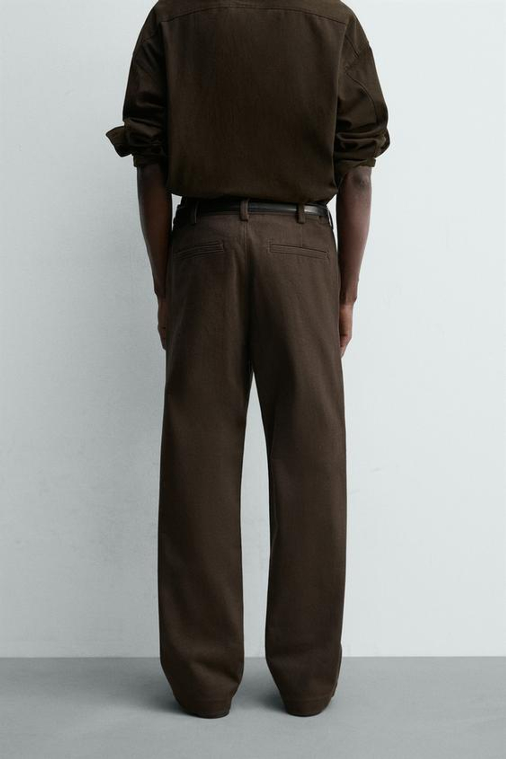 ZARA БРЮКИ FLARE FIT ИЗ ТВИЛА, ВИННЫЙ