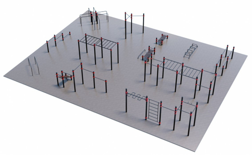 Проект Районная площадка для Воркаут и ГТО 3-6 (20 x 15 м)