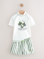 Костюм плавательный раздельный для мальчика Next AA2-465, Белый, Зеленый