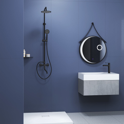 Душевая стойка черная со смесителем из стали RGW SP-24B