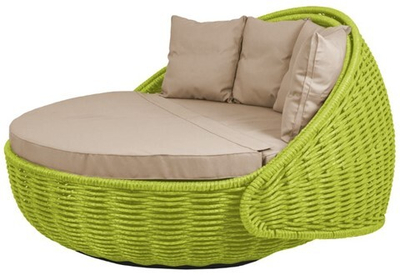 Круглый шезлонг Диван-кровать Nestbed (светло-зеленый, подушка светло-серая)