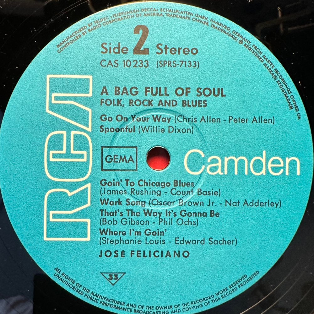 Jose Feliciano - A Bag Full Of Soul (Германия 1969г.)