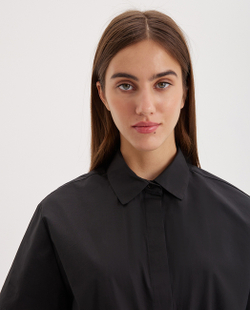 Платье-рубашка со шнурком-завязкой из хлопка-поплина