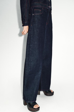 ZARA ДЖИНСЫ Z1975 BARREL С ВЫСОКОЙ ПОСАДКОЙ, СИНИЙ