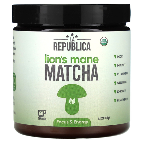 La Republica, ежовик гребенчатый, матча, 60 г (2,12 унции)