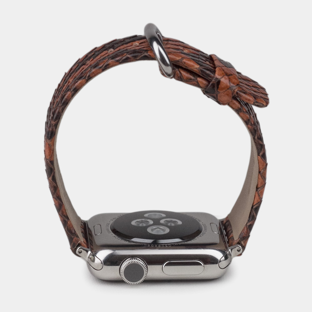 Ремешок для Apple Watch 44/45/46 mm из кожи питона, цвета Коньяк