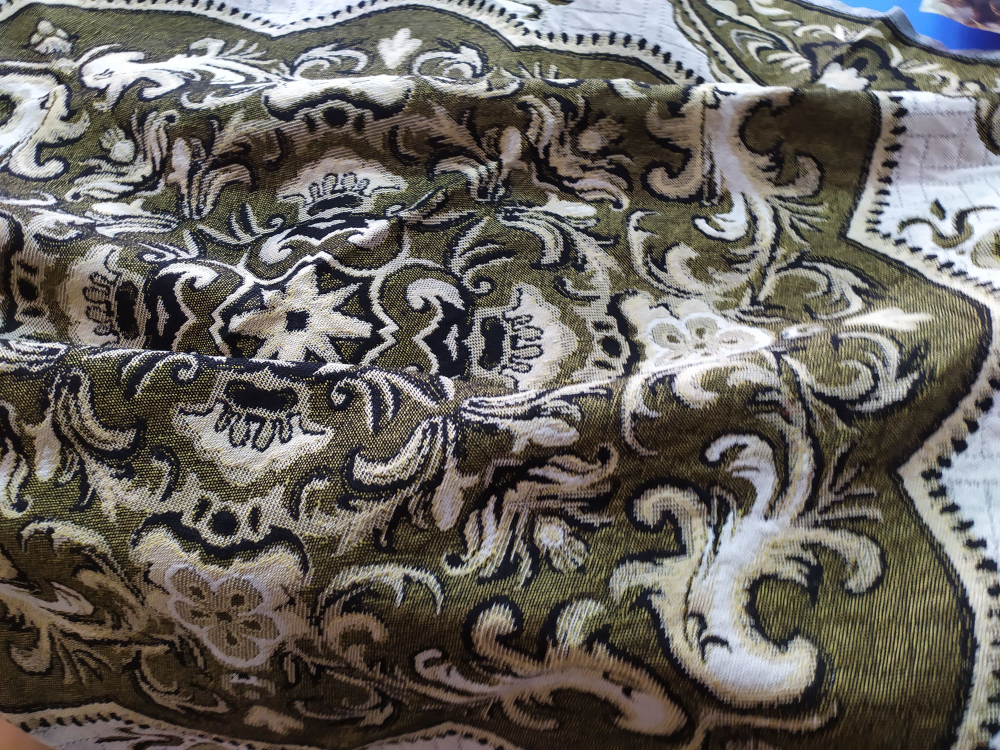 Покрывало 1,5 спальное, Гобелен с размерами: 147x210 см / накидка на диван, кровать, рис. Рапсодия (голубой)