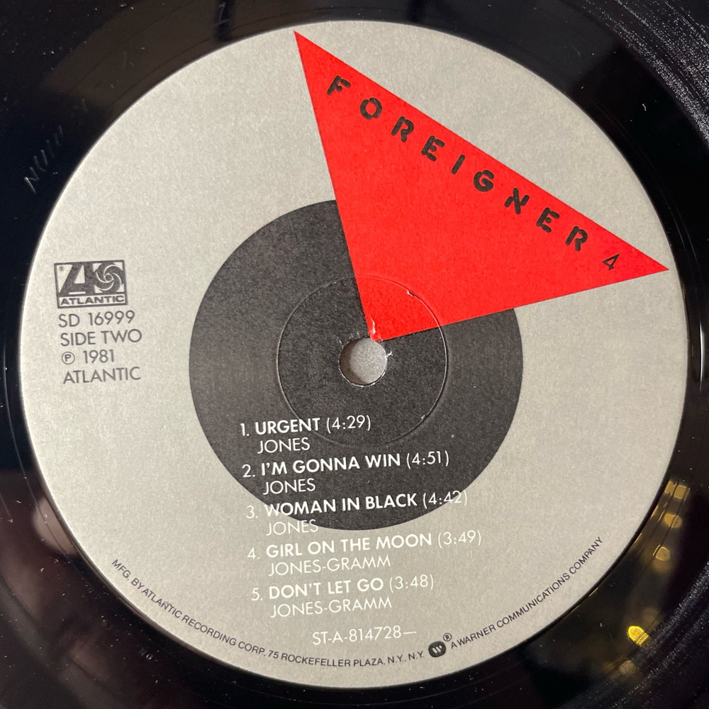 Винтажная виниловая пластинка LP Foreigner 4 (США 1981)