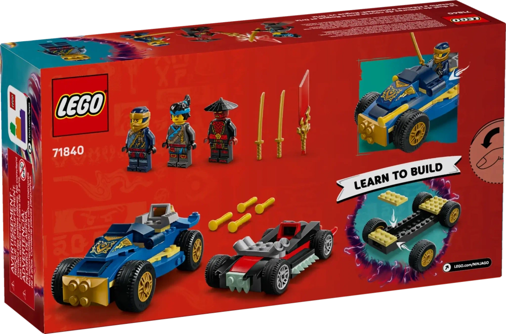Конструктор LEGO Ninjago 71840 Дуэль гоночных автомобилей Rogue и Drix