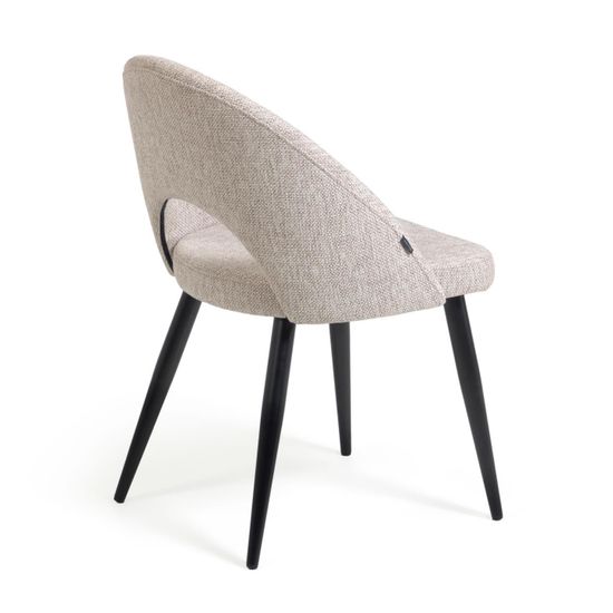 Бежевый стул Mael на стальных ножках с черной отделкой La Forma Испания 