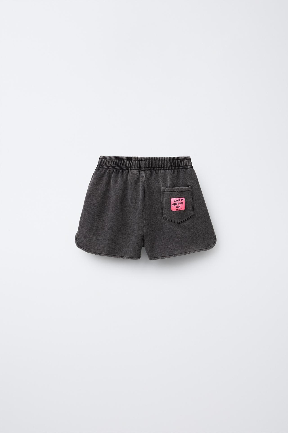 ZARA ШОРТЫ ИЗ МЯГКОЙ ТКАНИ С ЭФФЕКТОМ ПОТЕРТОСТИ «СМАЙЛИК»®, АНТРАЦИТОВО-СЕРЫЙ