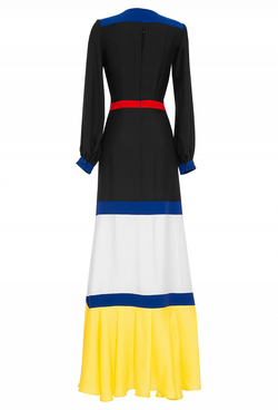 Платье в пол мультиколор 36 -18SS