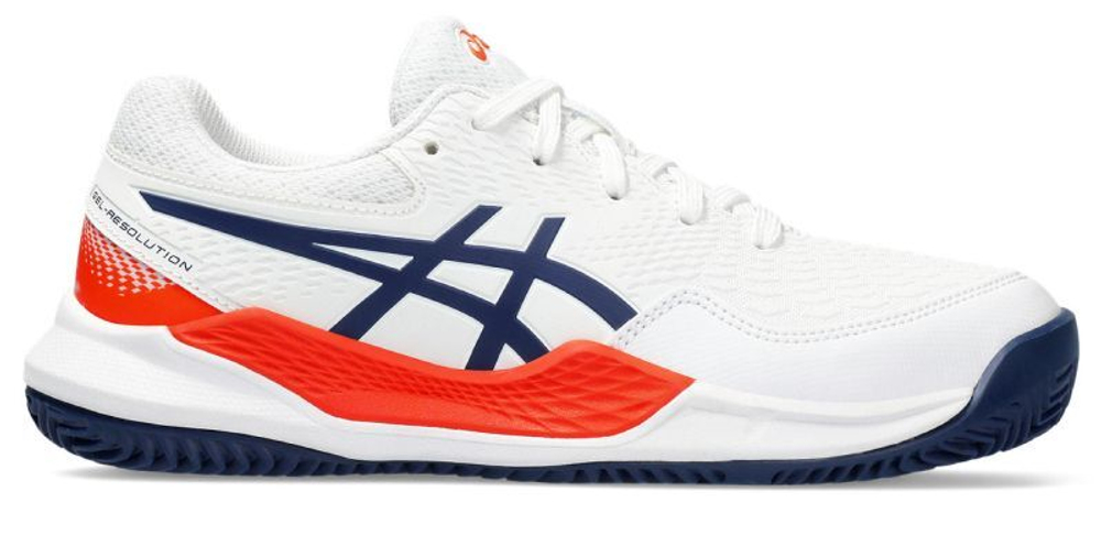 Детские теннисные кроссовки Asics Gel-Resolution 9 GS Clay - White