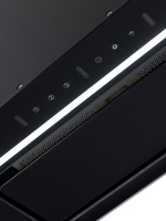 Вытяжка кухонная MACBI Ledy-60GT (BLACK) черный, D150мм,1200м3/ч, полновстраиваемая, мотор 230Ватт, стекло 60см, управл. сенсорное + управл. жестами
