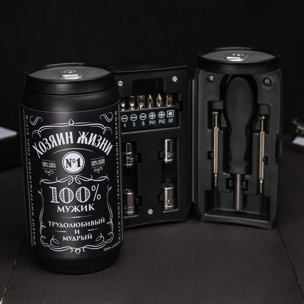 Подарочный набор инструментов в банке «Хозяин жизни», 13 предметов