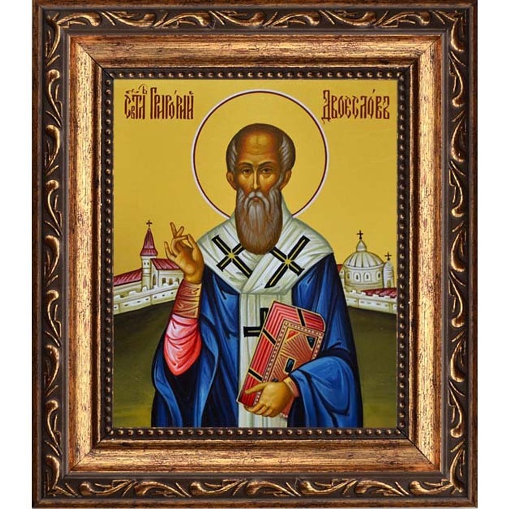 Григорий Великий (Двоеслов) святитель. Икона на холсте.