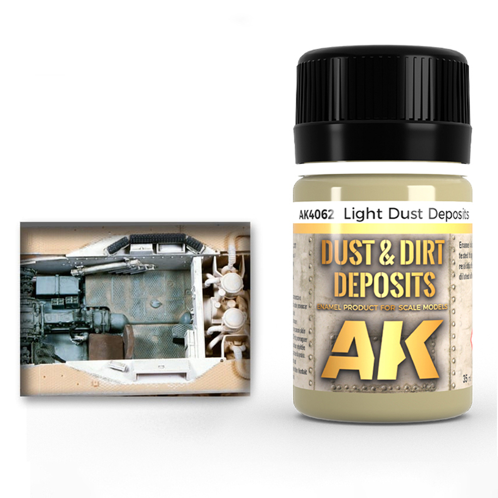 Эмалевый эффект дорожной пыли AK Interactive - Light Dust Deposit 35ml