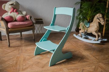 Расти стульчик «Павлин» для школьника - Бирюзовый\Голубой, Деревянный 49x47x85