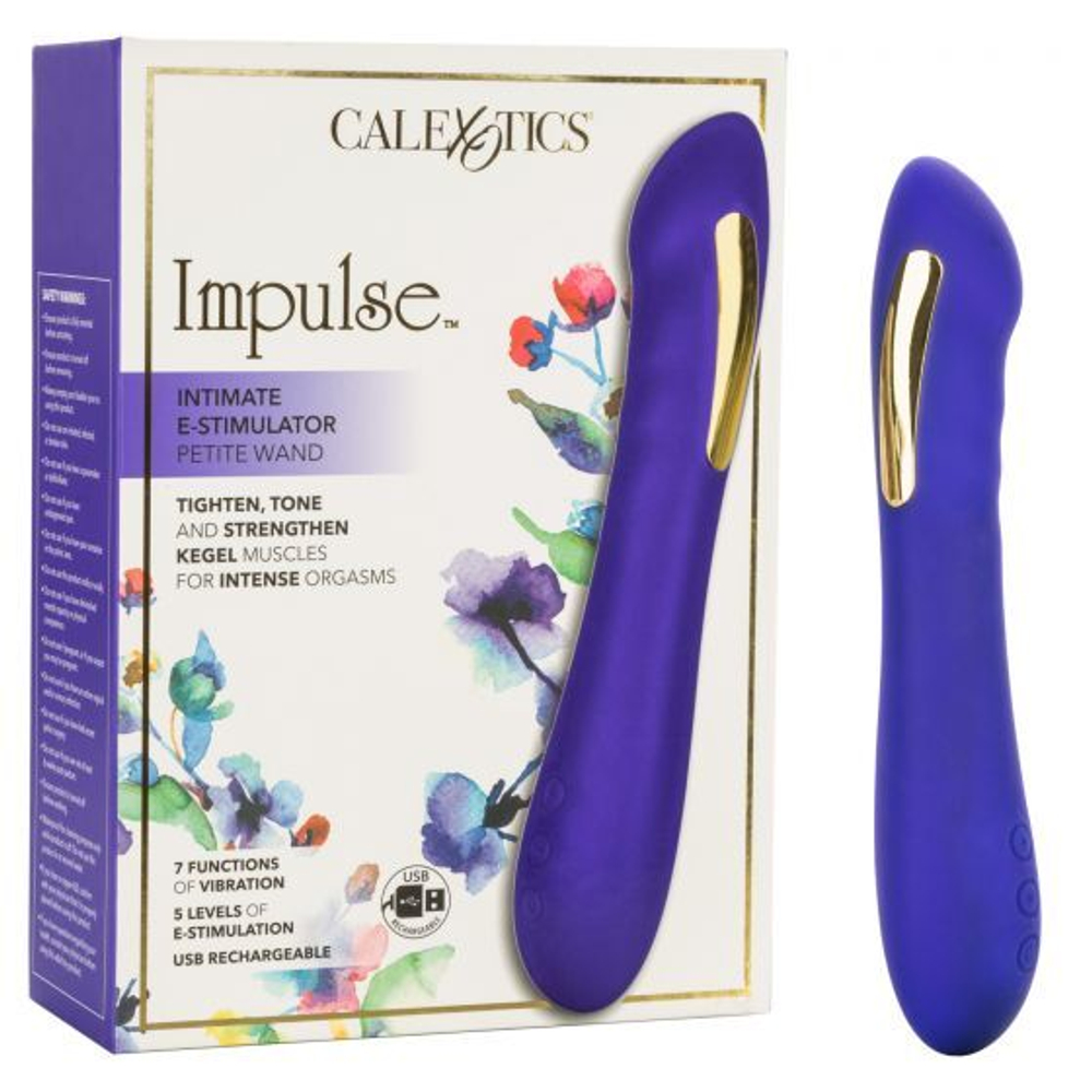 Фиолетовый вибратор с электростимуляцией Intimate E-Stimulator Petite Wand - 18,5 см. (Цвет: фиолетовый)