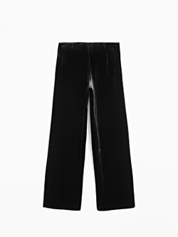 Massimo Dutti Широкие бархатные брюки, черный