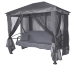 Качели-шатер 4-х местные Мебель Сад Монреаль Премиум Делюкс (каркас графит, м/э серый рис.нет)2 уп.