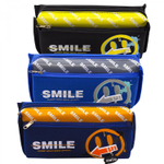 Пенал - косметичка, Alingar, ткань, молния, боковой карман, 90 х 200 мм, "Smile", ассорти (смайлик, надпись SMILE)