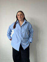 Рубашка базовая голубая в полоску