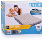Мaтрас нaдувной Intex 64102 Deluxe Full 137х191х25 см / Крoвать нaдувная Интeкс полуторная велюровая для дома и туризма