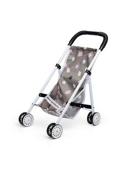 Коляска кукольная, складная, серая, с принтом (CS7632X)