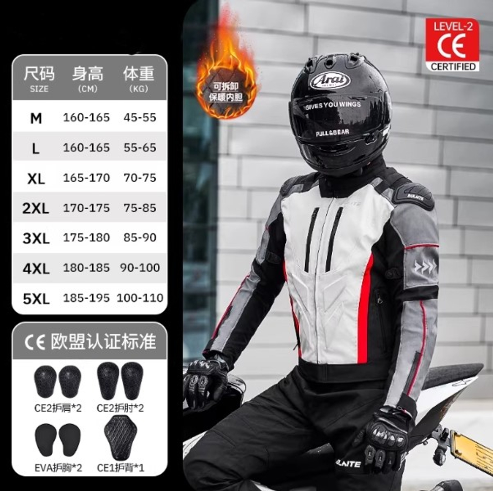 Мотокуртка SULAITE 0602 Gray Top 3XL