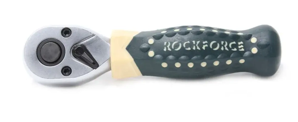 Трещотка реверсивная короткая с резиновой ручкой 1/2"(L-170мм 72зуб) Rock FORCE RF-802419  RF-802419