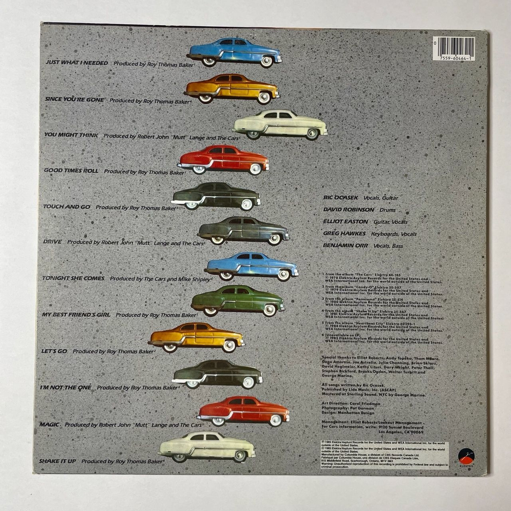 Винтажная виниловая пластинка LP The Cars Greatest Hits (USA 1985)