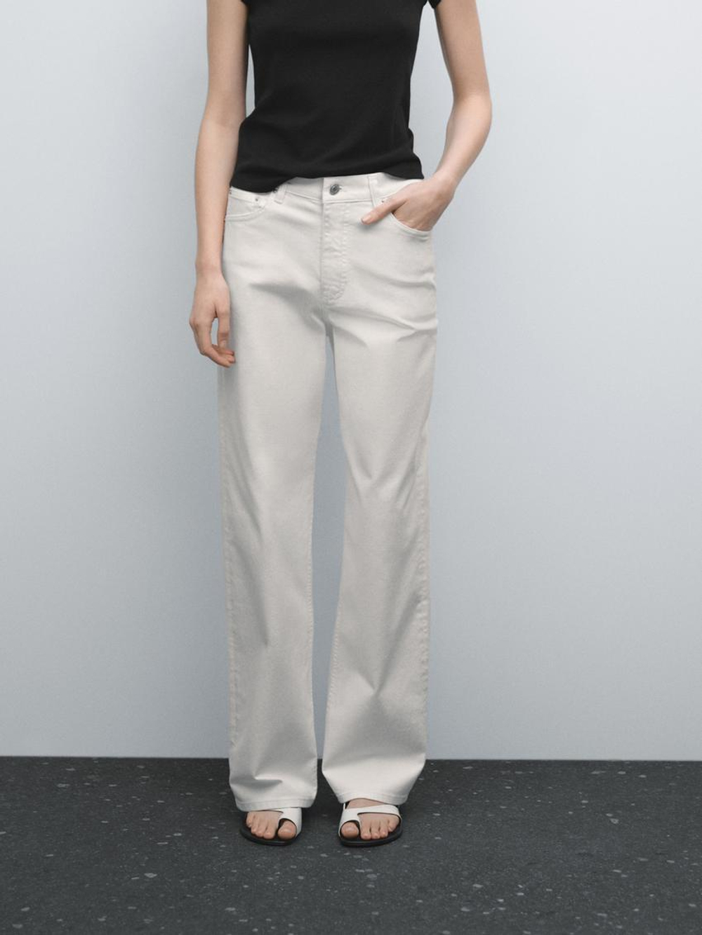 Massimo Dutti Джинсы прямого кроя, белый