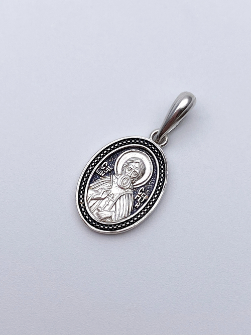 Образок из серебра/Чернение/С подвижным ухом/Сергий