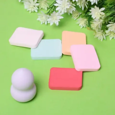 Спонж капля и 5 спонжиков тонких для макияжа и контуринга «Beauty-Puff», цвет микс, 8,5*5*7