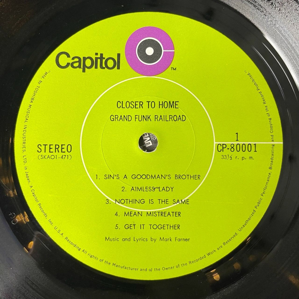 Винтажная виниловая пластинка LP Grand Funk Railroad Closer To Home (Japan 1970) (No Obi) Nothing Is The Same