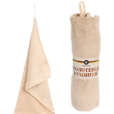Полотенце кухонное «UNICO», 34*72 см, цвет бежевый, микрофибра 300 гр/м2