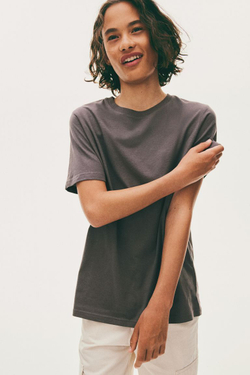 H&M Хлопковая футболка, антрацитовый