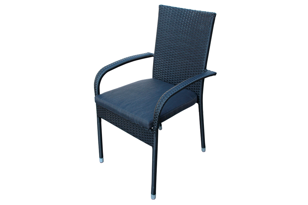 Стул  Парис с подушкой арт.GS014, черный серый "Garden story"