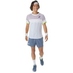 Мужское теннисное поло ASICS Match Top Tee T-Shirt Men - Light Blue, White