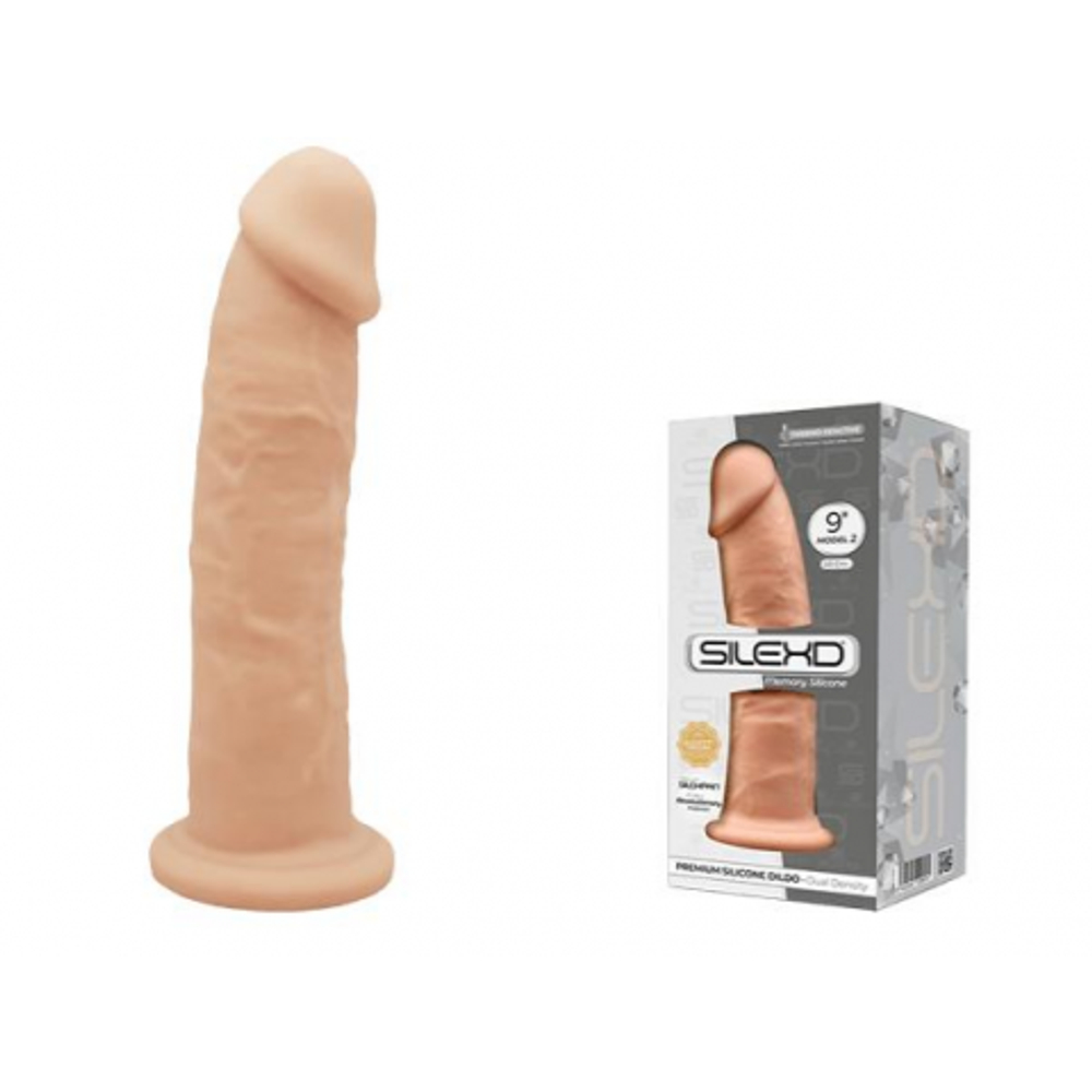 Реалистичный фаллоимитатор SilexD Model 2 (22,8×5,4 см) с двойной плотностью светло-бежевый