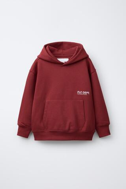 ZARA БАЗОВОЕ ХУДИ С КАПЮШОНОМ, КРАСНЫЙ