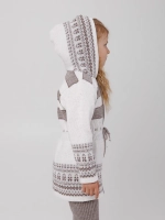 Кардиган вязаный на молнии с капюшоном для девочки