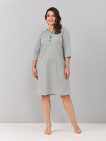 Ночная сорочка С-008/шалфей-экрюгорошки