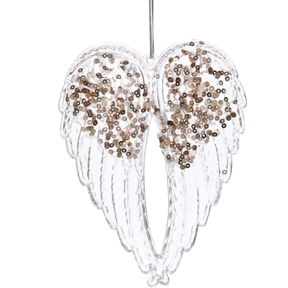 Подвеска «Изящные крылья» 14,5*11,5 см, Белый/Золотой блеск