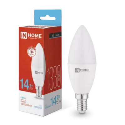 Лампа светодиодная LED-СВЕЧА-VC 14Вт E14 6500K 1330Лм IN HOME